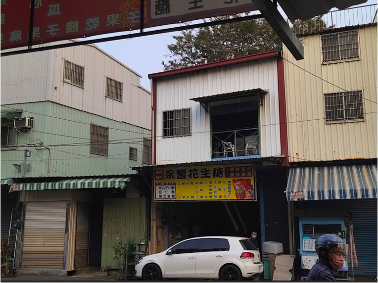 從本店面拍對面的永豐花生糖招牌